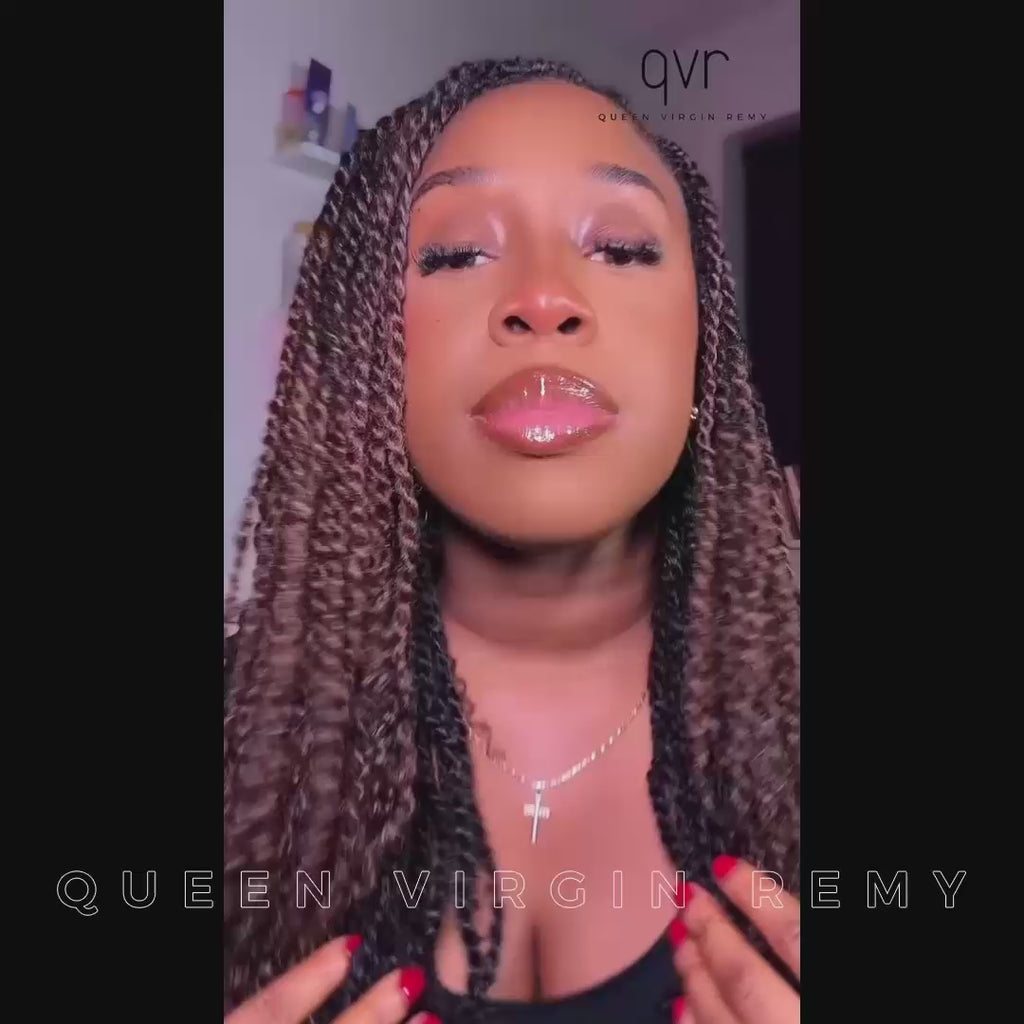 dark purple highlights afro kinky hairstyle done with qvr afro kinky bulk