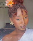 QVR Reddish Brown Color Afro Kinky Bulk Human Hair For Braiding Dreadlock Hair