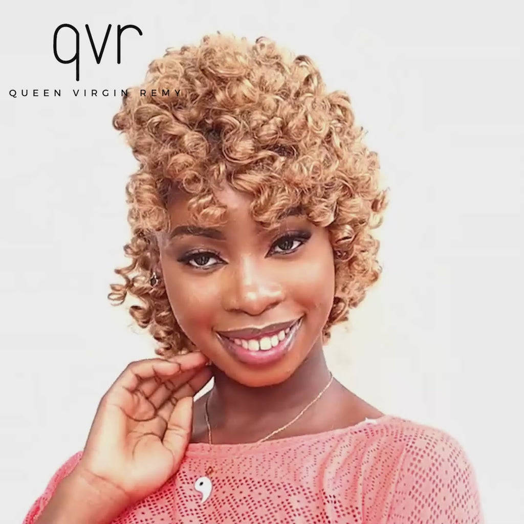 qvr honey blonde bouncy curl human hair bulk for braiding