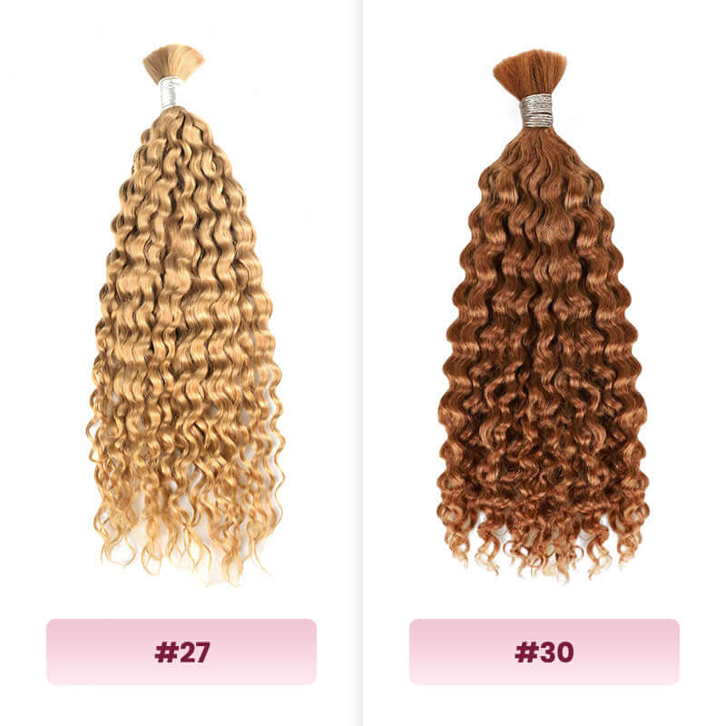 27 and 30 water wave bulk hair extensions human hair