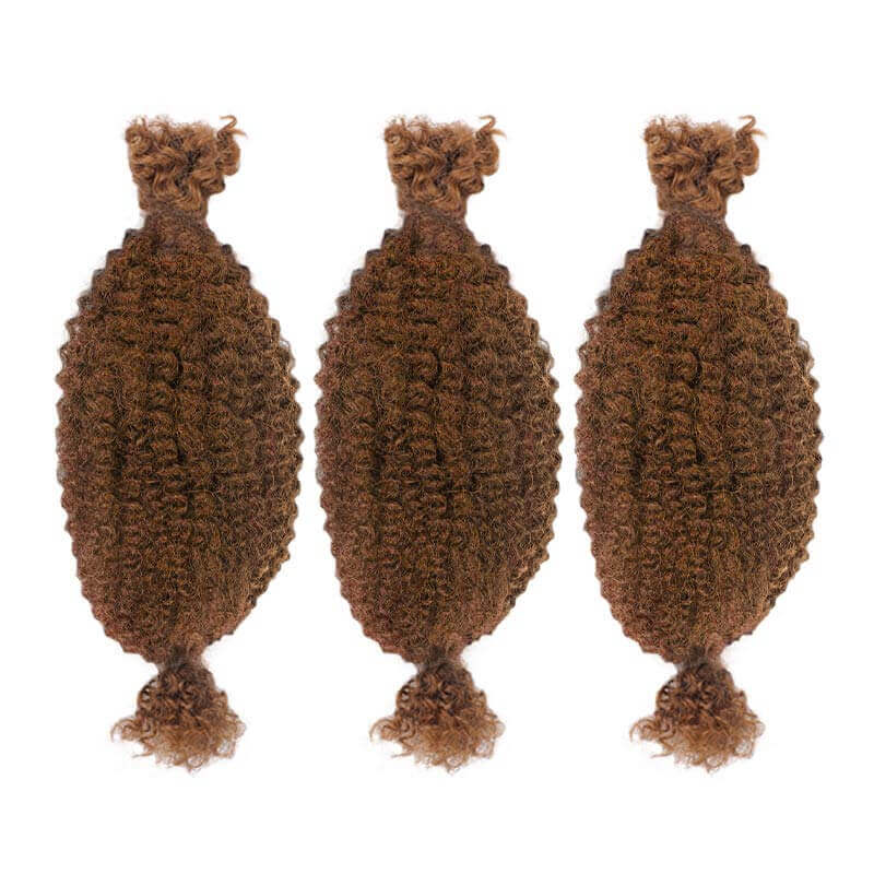 3 packs light auburn colored human hair spring twists