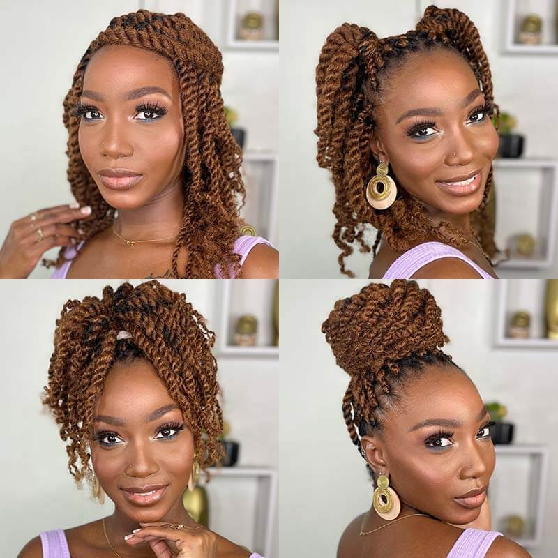  colored auburn afro kinky hair braiding hair 