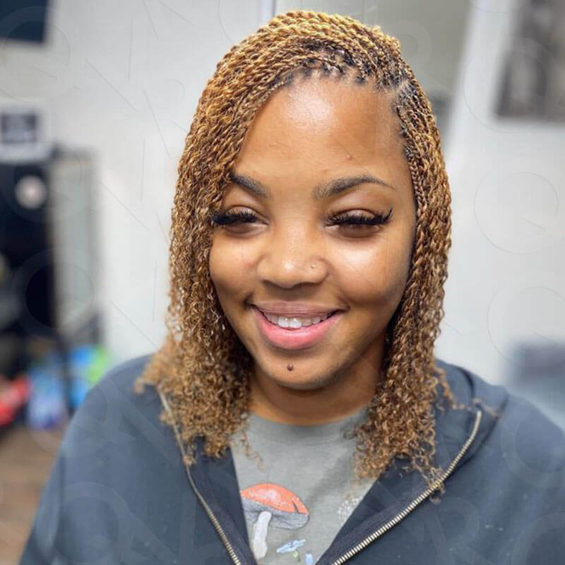 afro kinky bulk human hair short bob style