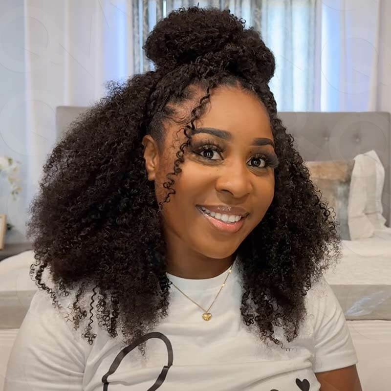 voluminous afro kinky curly crochet braids human hair extensions