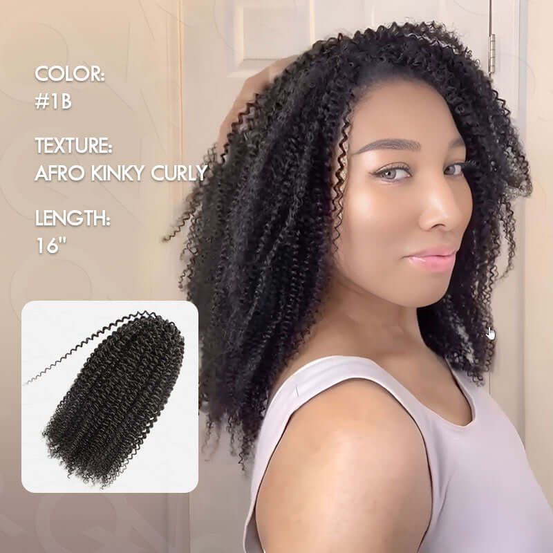 natural black machine made feather crochet human hair extensions