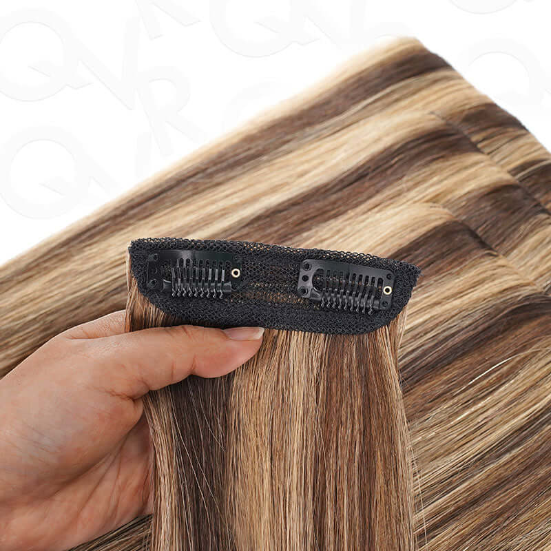 blended tone clip in human hair extensions for effortless styling