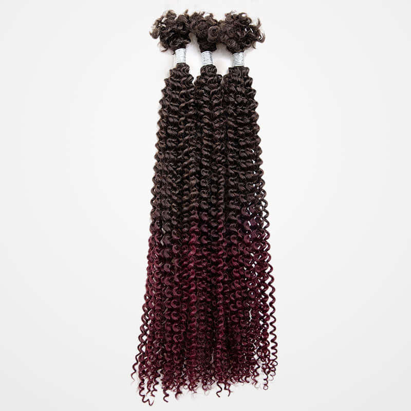 dark burgundy ombre kinky v bulk passion twist hair