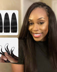 qvr soft natural black feather crochet human hair extensions