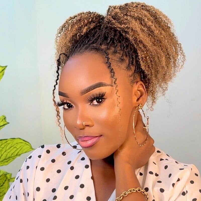 QVR Ombre Afro Kinky Bulk Braids Hair Extensions for Passion Twists &amp; Locs