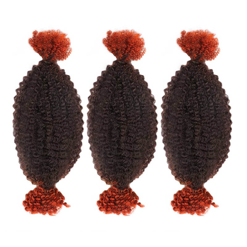 QVR Ombre Afro Kinky Bulk Braids Hair Extensions for Passion Twists &amp; Locs