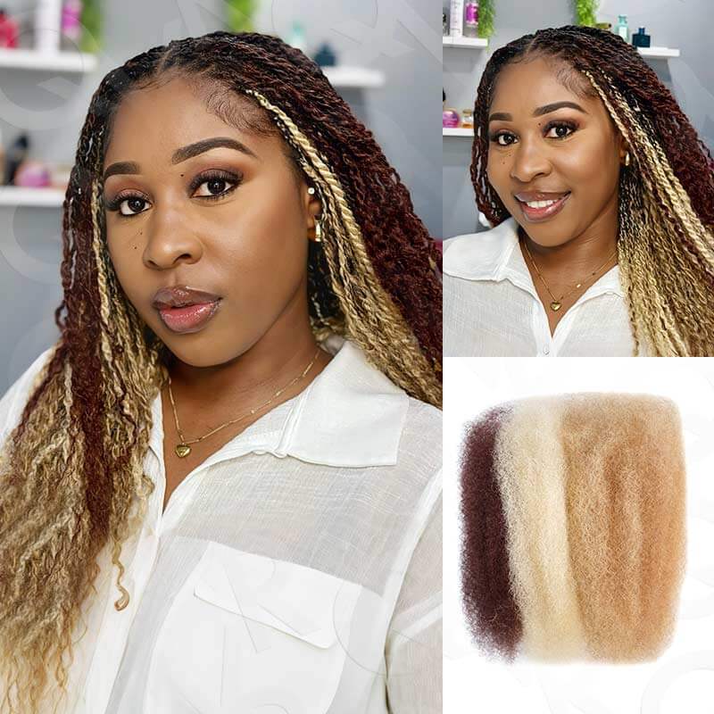 #32/16/613 colored afro kinky hair for mini braids