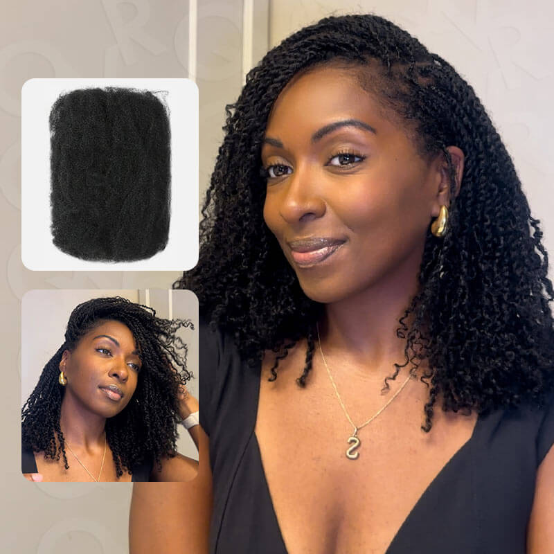 Afro Pack CLEARANCE SALE| Natural Black Afro Kinky Bulk Hair Extensions – QVR Hair