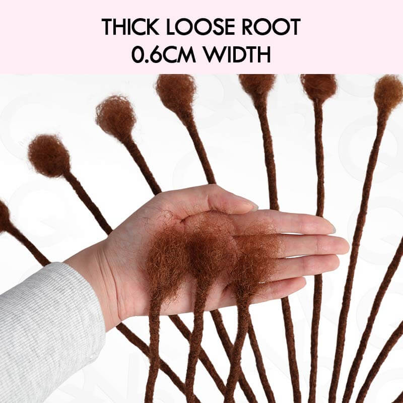 thick ends reddish brown colored dread lock extensions