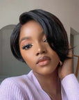 100 human hair pixie cut wigs for black women looking chic