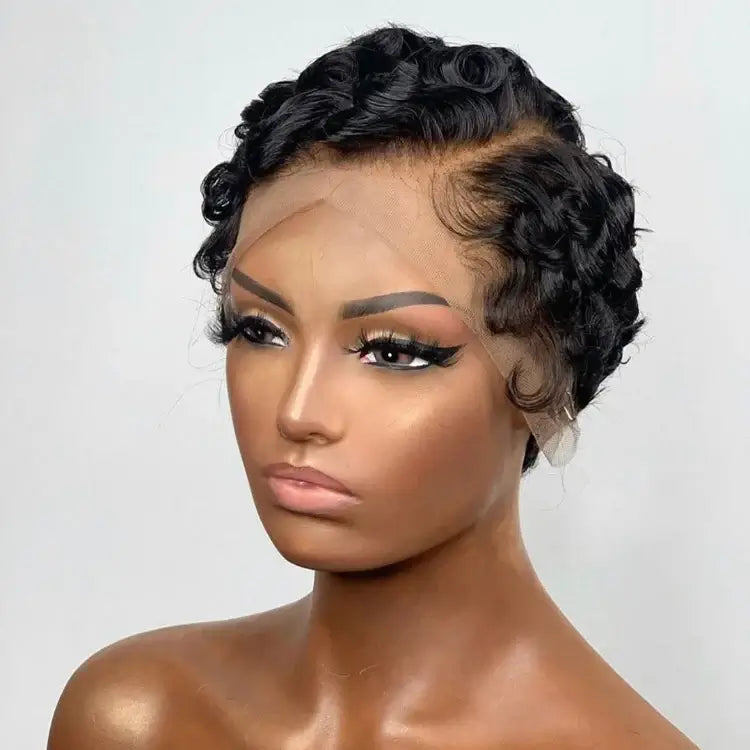 new ocean wave short pixie cut wigs for black women