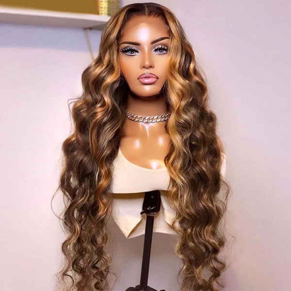 transparent lace body wave wig for black women