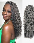 QVR Salt&Pepper Crochet Hair Small Kinky Curly Machine Made Feather Human Hair Extension