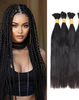 long straight 4 pack natural black bulk braiding hair