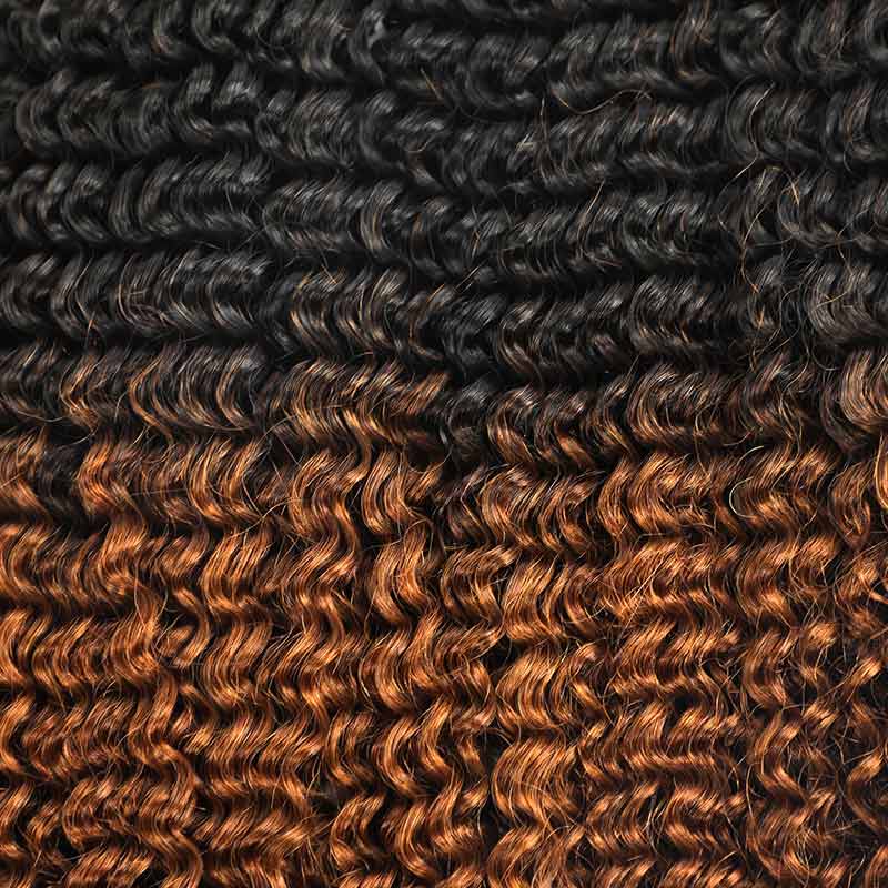 Small kinky curly crochet human hair extension in color 
