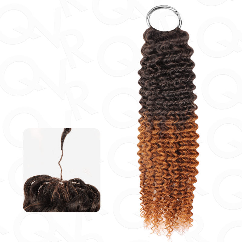 QVR #T2/30 Crochet Hair Kinky Curly Machine Made Feather Human Hair Extension