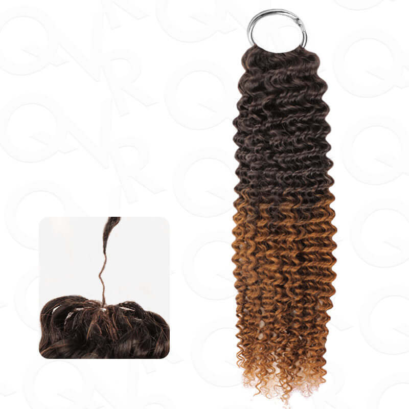 Small kinky curly crochet human hair extension in 
