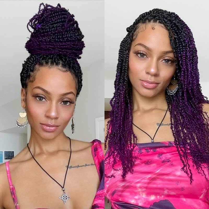 qvr purple ombre passion twist hair kinky v bulk