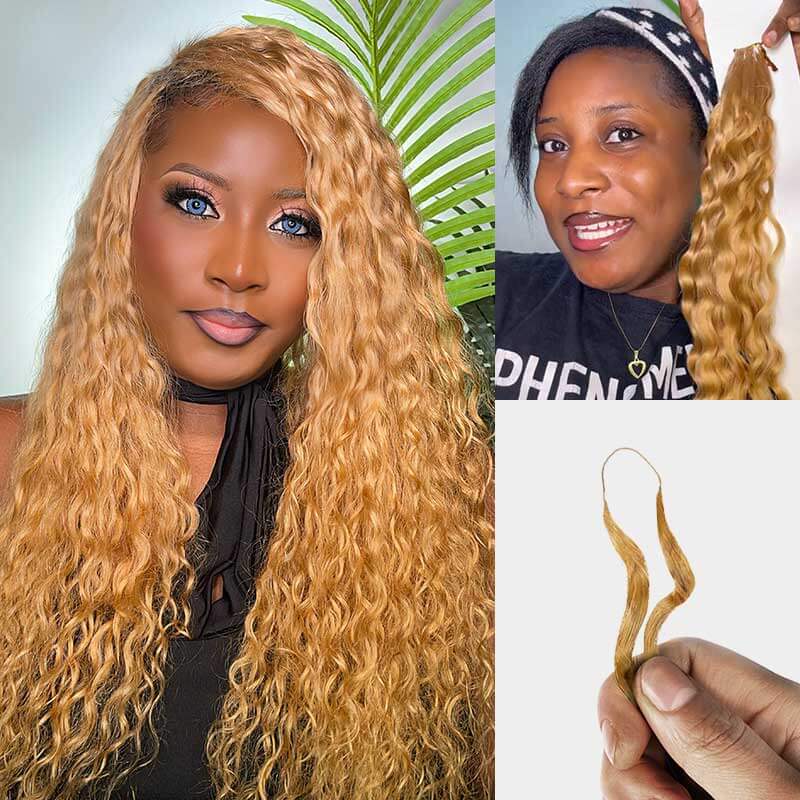 blonde human hair crochet braids extensions