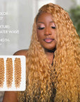 honey blonde 20 inch water wave crochet hair extensions