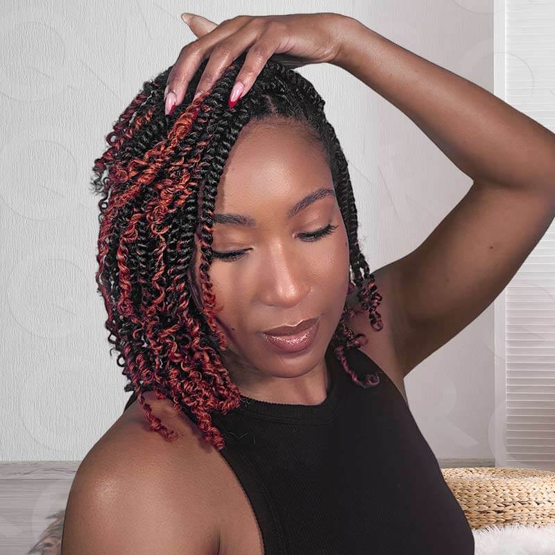 t1b/350 ombred human hair spring twist for mini twists