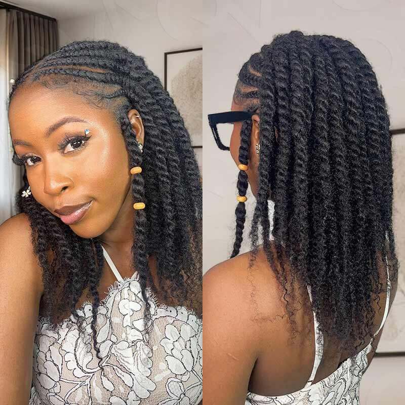 natural afro kinky bulk human hair same as influencers