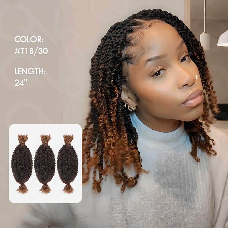 14" to 24" t1b/30 ombre human hair spring twists
