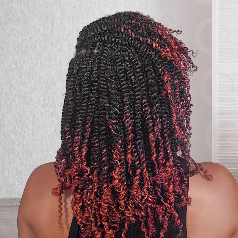 t1b/350 ombred human hair spring twist for twsits