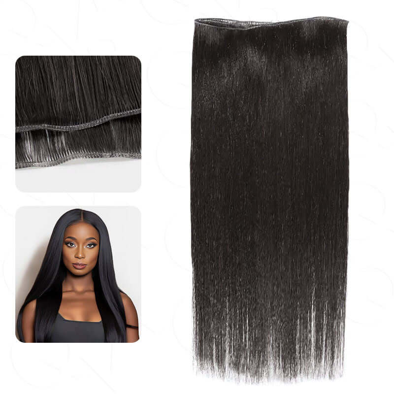 natural black straight hair quick weave