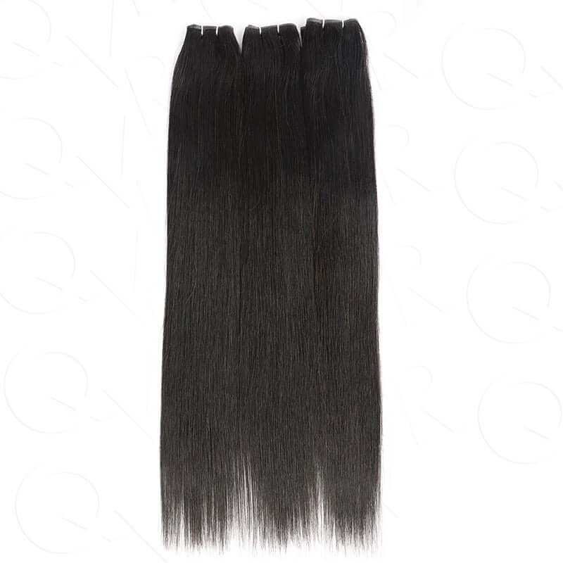 black straight natural color quick weave genius weft hair extensions