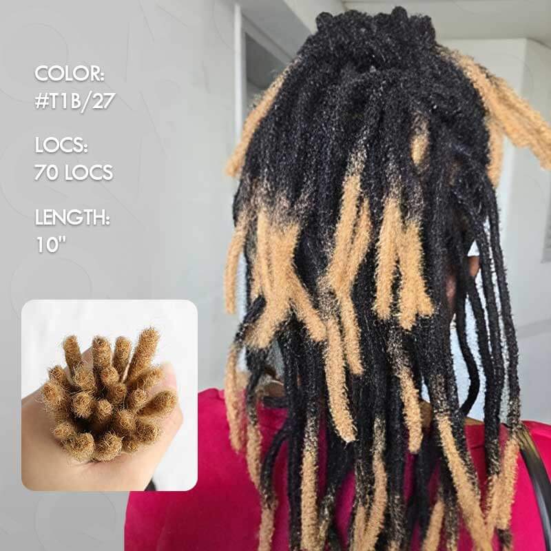 yellow ends handmade human hair dreadlock extensions