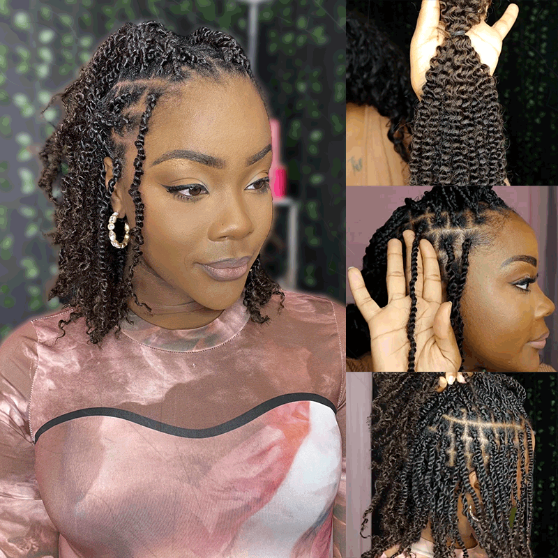 natural type 3c 4a spring twist human hair for protective styles