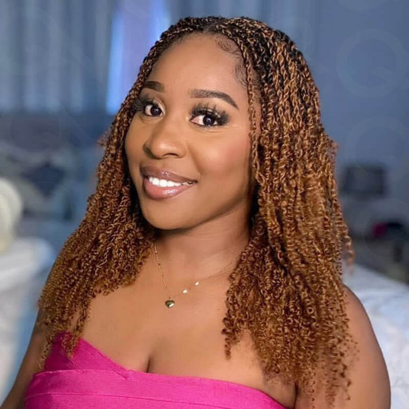 #30 auburn brown colored passion twist braiding hair