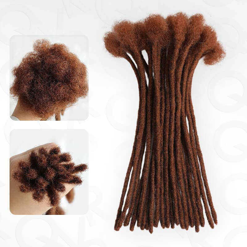 auburn colored human hair dreadlock extensions