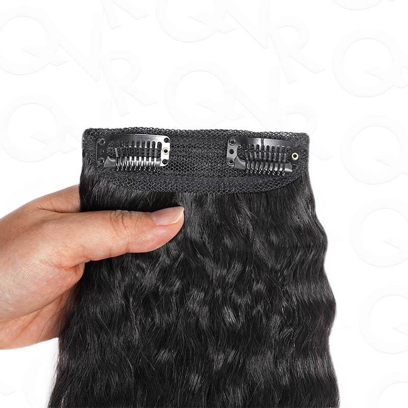 blendable kinky straight clip in human hair extensions