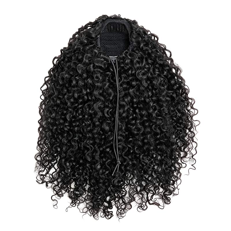 QVR Drawstring Ponytail Extension Twist Curly Human Hair Ponytail Hairstyle