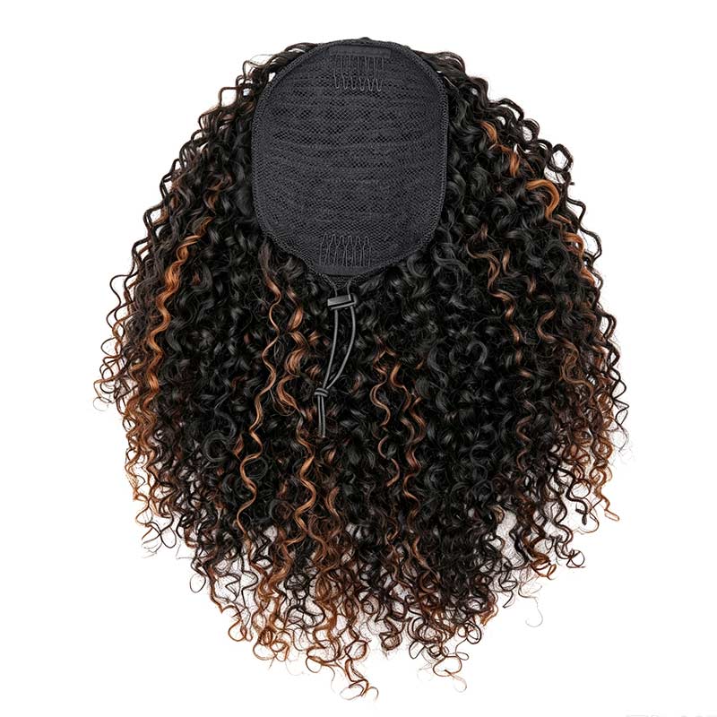 QVR Drawstring Ponytail Extension Twist Curly Human Hair Ponytail Hairstyle