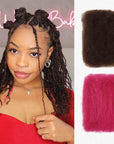 brown+pink two colros afro kinky bulk hair