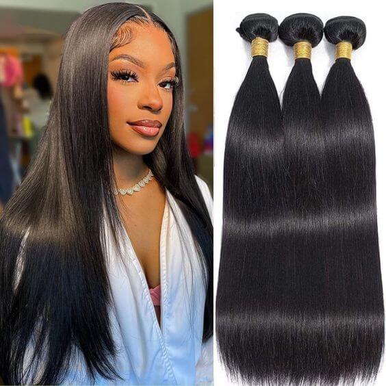qvr unprocessed silky straight natural black human hair bundles