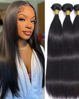 qvr unprocessed silky straight natural black human hair bundles