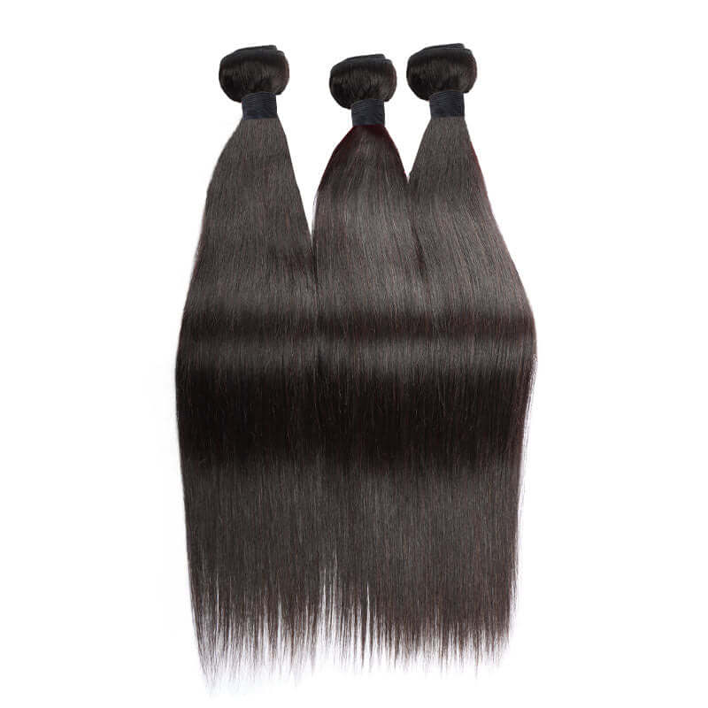 unprocessed silky straight natural black human hair bundles