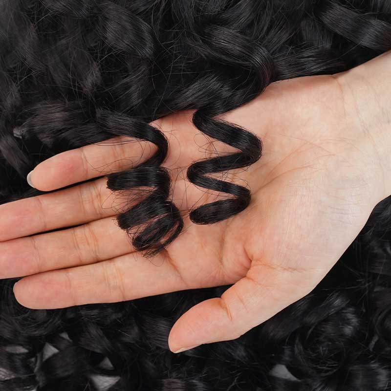 tangle free bouncy curl natural black drawstring ponytail extensions