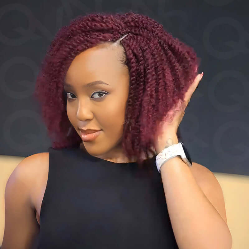 afro kinky bulk human hair 99j color for bob length two strand twist