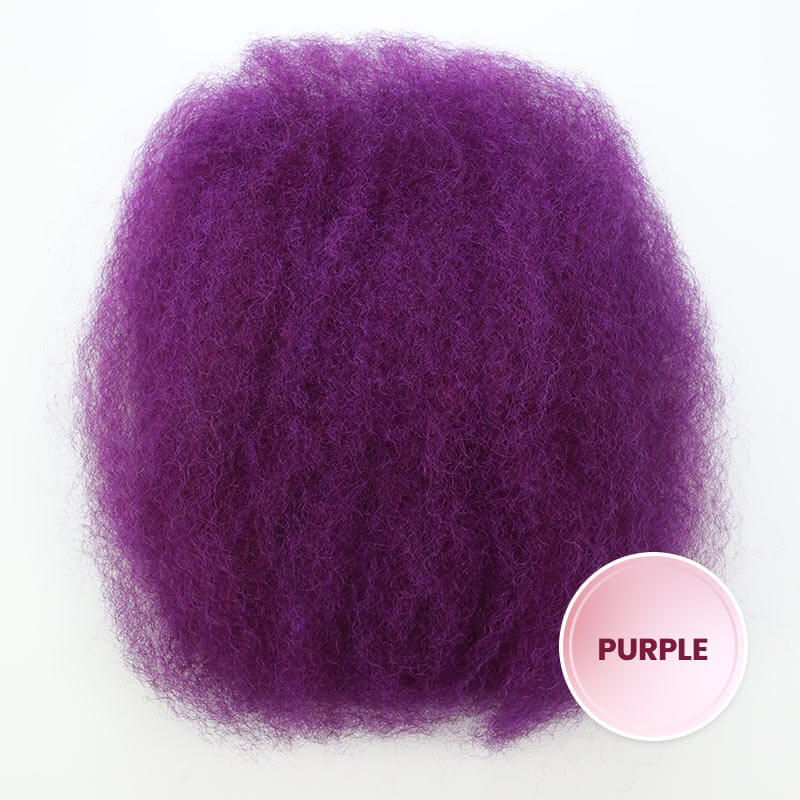 purple color afro kinky hair bulk hair
