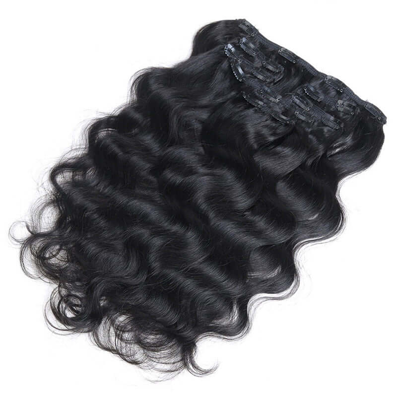 qvr body wave clip in hair extensions