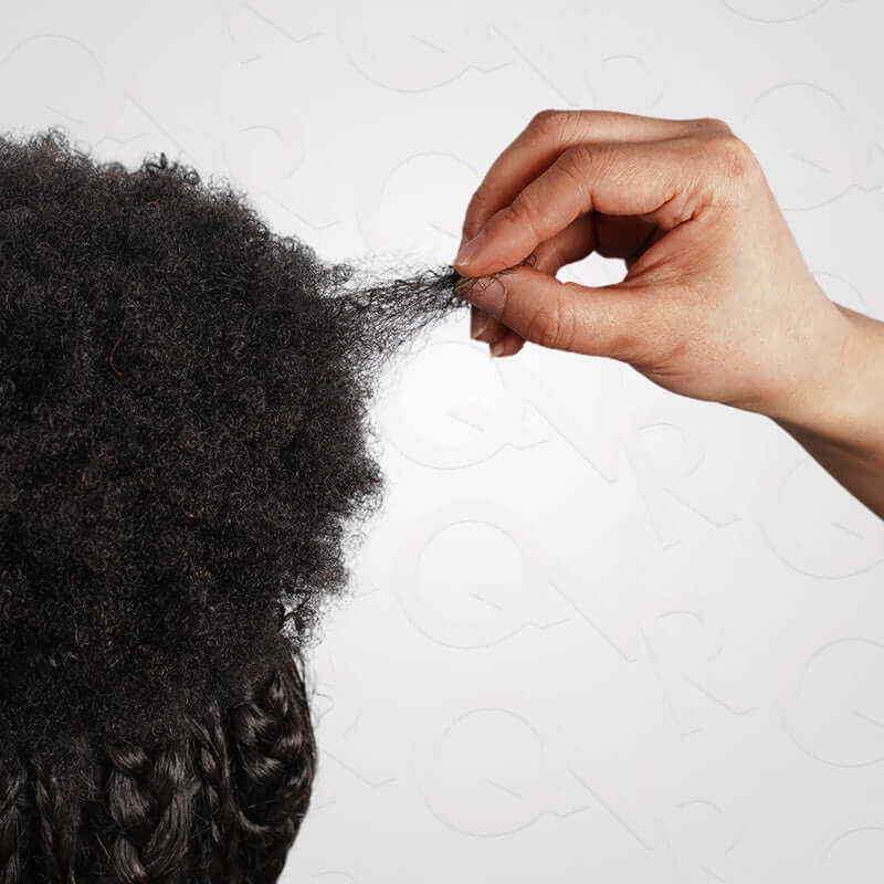 drawstring afro puff human hair ponytail hair extensions natural black